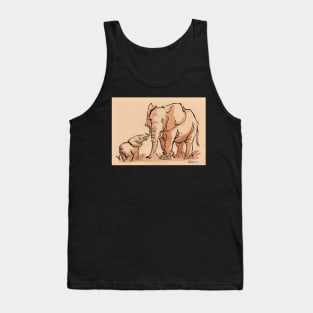 Big Daddy -  Elephant Watercolor Painting #2 Tank Top